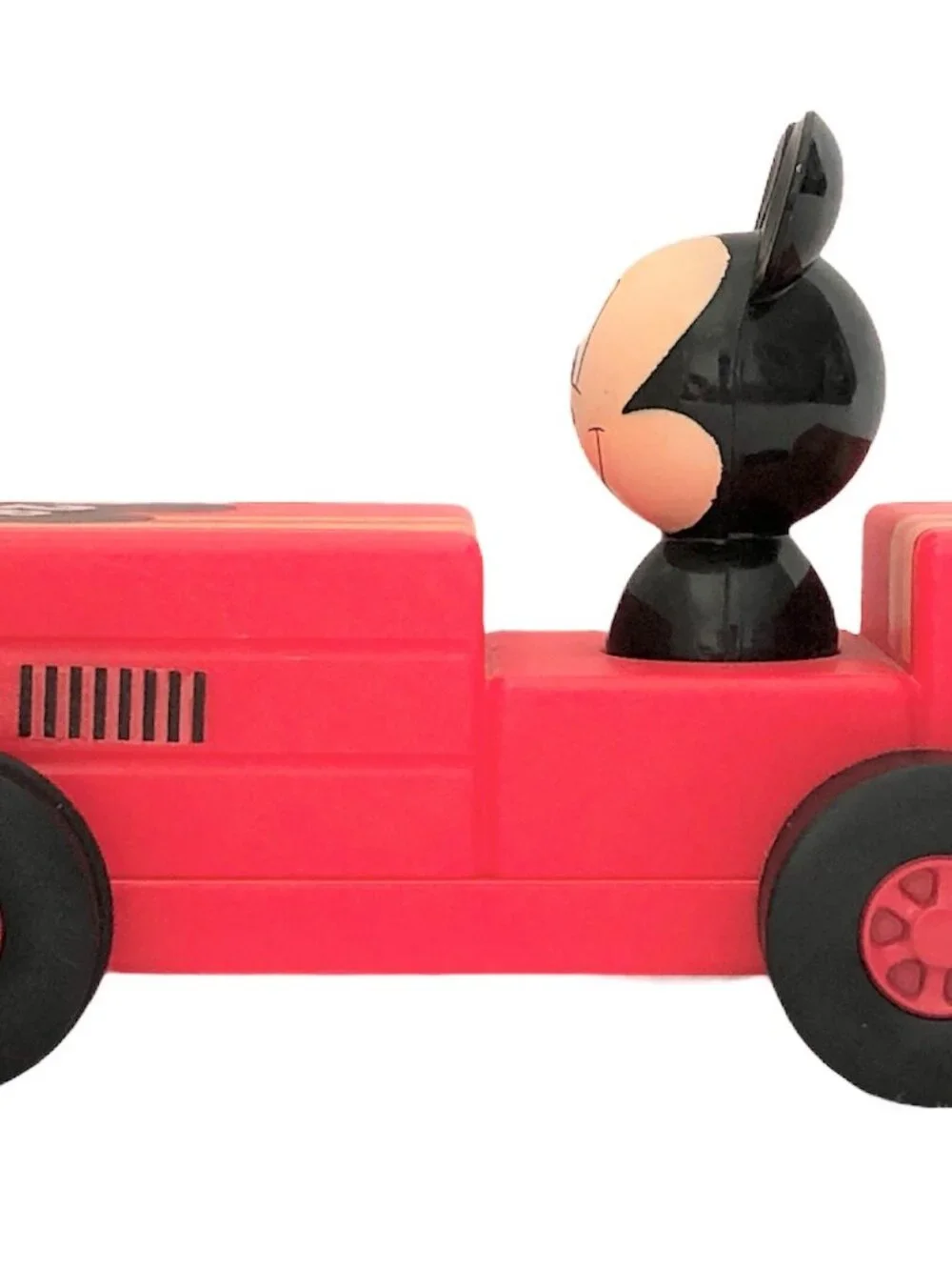 Vintage Style Disney Mickey Mouse Racers Pullback Red Race Car #28 Toy